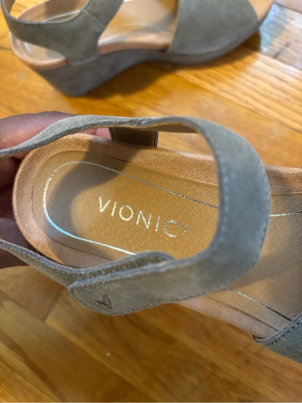 Vionic Astrid ll Suede Wedge Sandals with Adjustable Straps